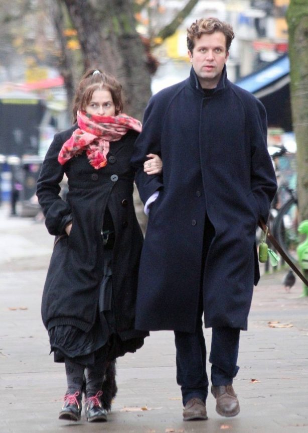 Helena Bonham Carter - With her boyfriend Rye Dag Holmboe in North London