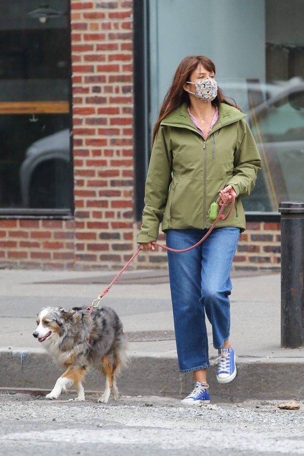 Helena Christensen - Out for a stroll in the West Village with her dog