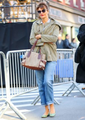 Helena Christensen walking around in New York City