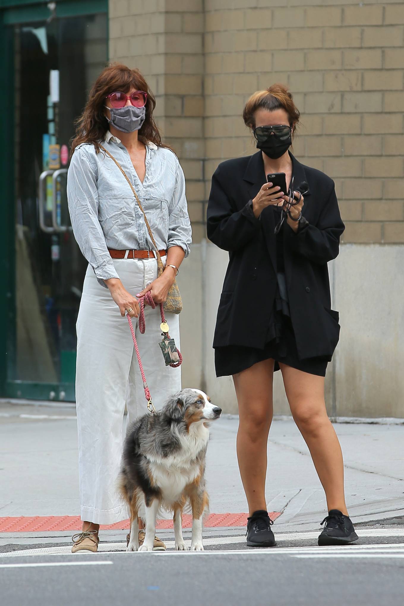 Helena Christensen – Walks her dog Kuma in New York