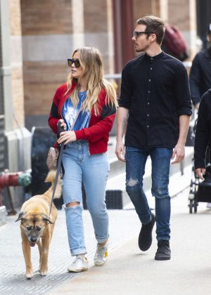 Hilary Duff and Matthew Koma Walking their dog in SoHo