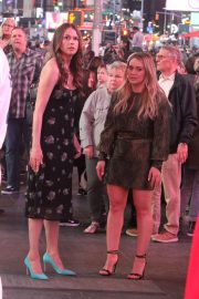 Hilary Duff and Sutton Foster - On the set of 'Younger' in NYC