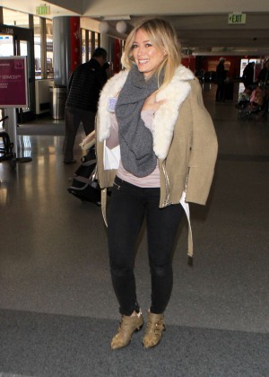 Hilary Duff in Jeans at LAX Airport in LA