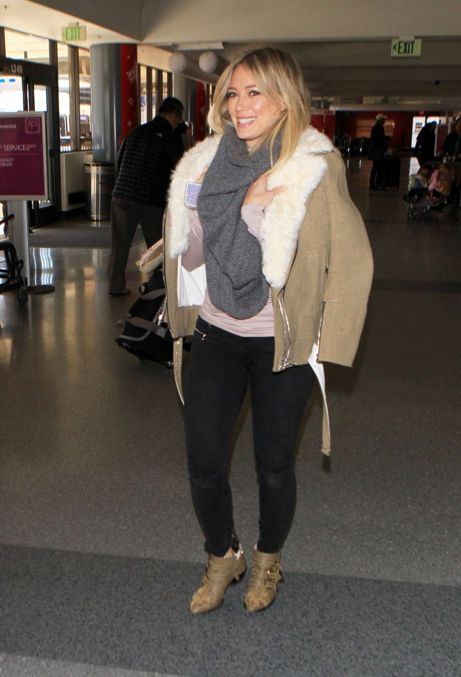 Hilary Duff in Jeans at LAX Airport in LA