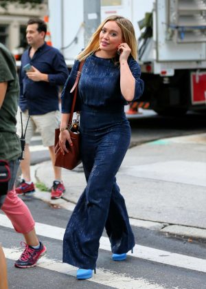 Hilary Duff - Arriving on 'Younger' set in New York City