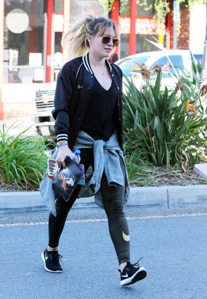 Hilary Duff at a gym for a morning work out in Studio City