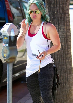 Hilary Duff in Spandex at a medical spa in Studio City