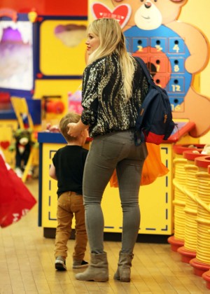 Hilary Duff at Build-A-Bear Workshop with her son in LA