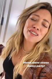 Hilary Duff - Home alone social pix