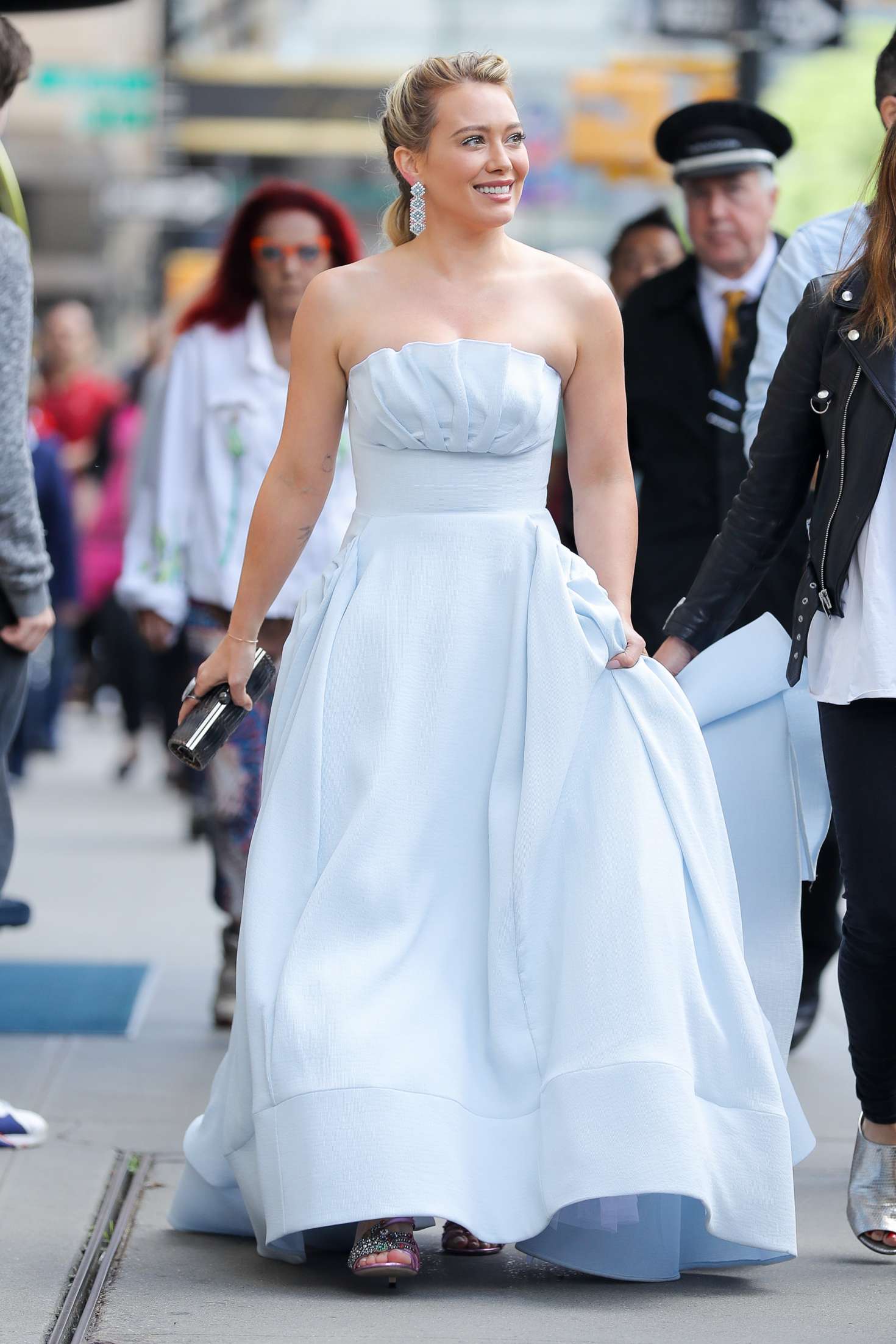 Hilary Duff in a 'Cinderella' dress at the 'Younger' se...