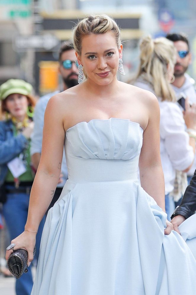 Hilary Duff in a 'Cinderella' dress at the 'Younger' set in New York