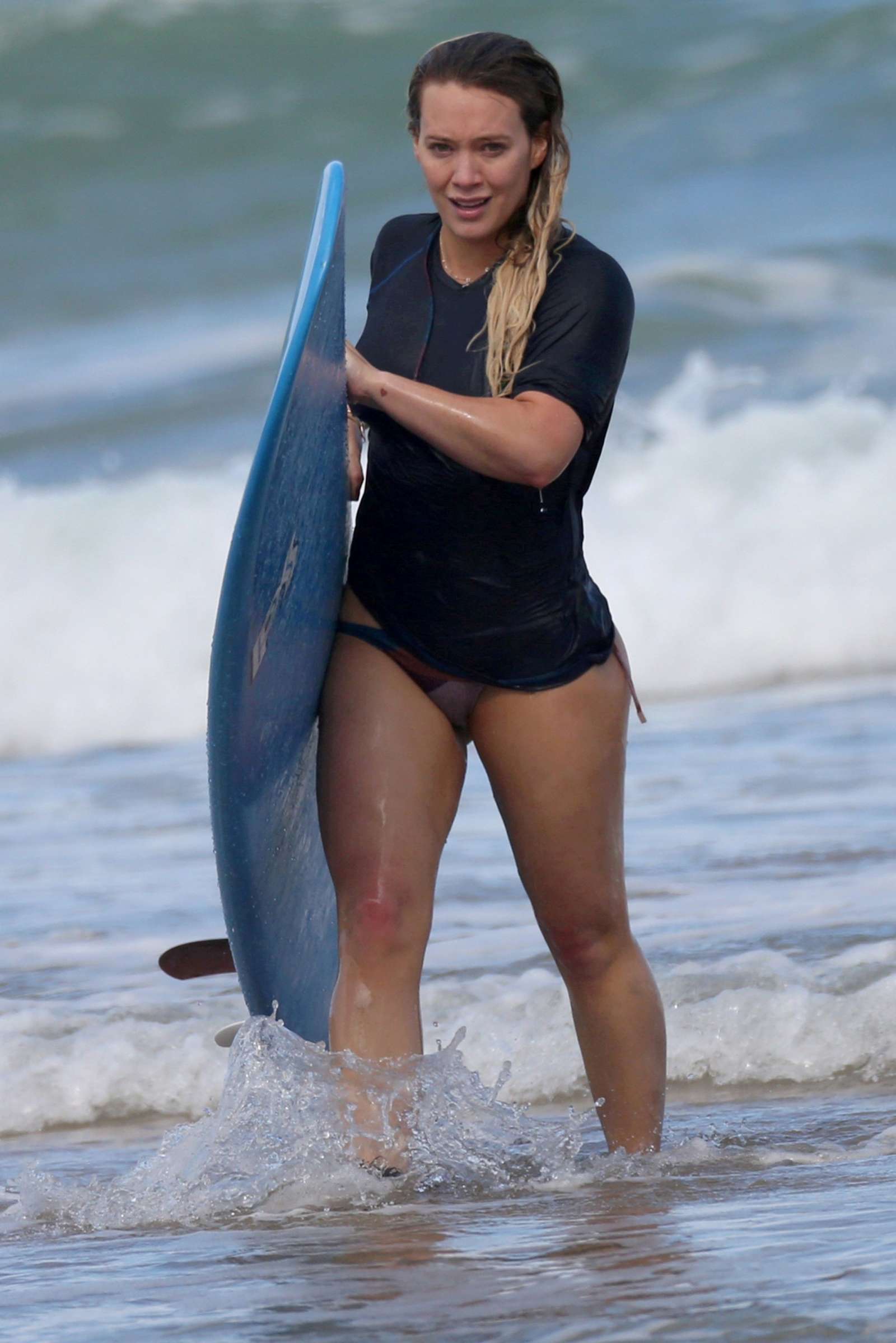 Hilary Duff 2017 : Hilary Duff in Bikini Bottoms Surfing 2016 -27. 