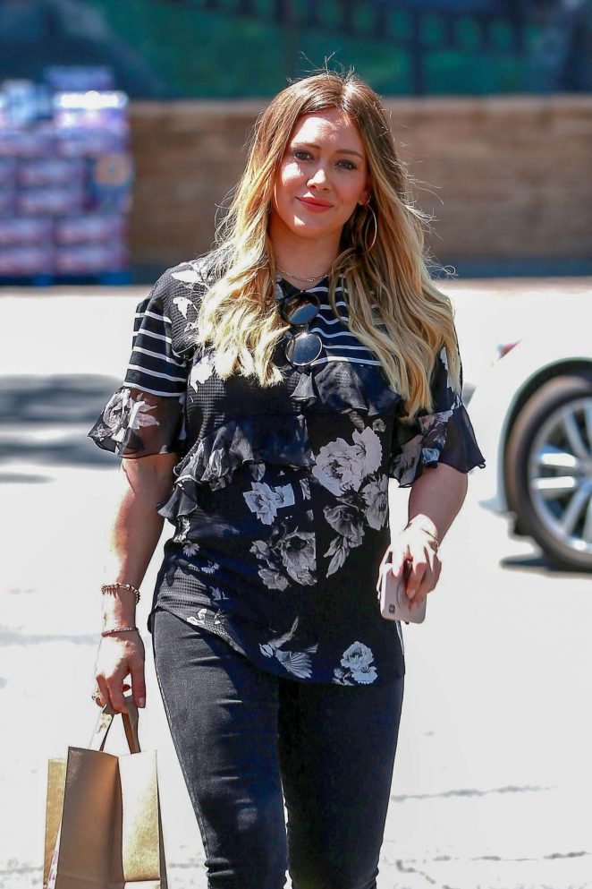 Hilary Duff in Black Jeans out in Studio City