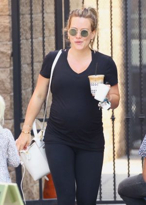 Hilary Duff in Black Outfit - Out in Studio City