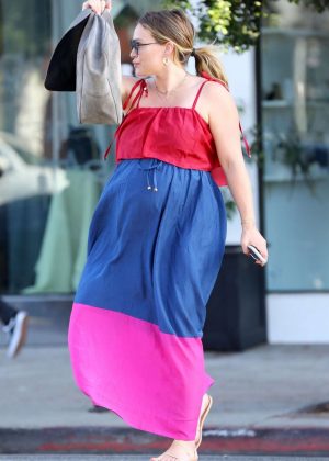 Hilary Duff in Colorful Dress - Out in West Hollywood