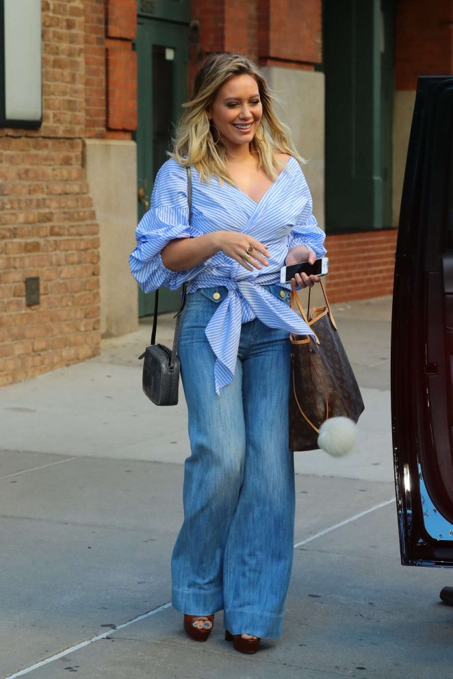 Hilary Duff in Jeans Leaves the Hotel in New York
