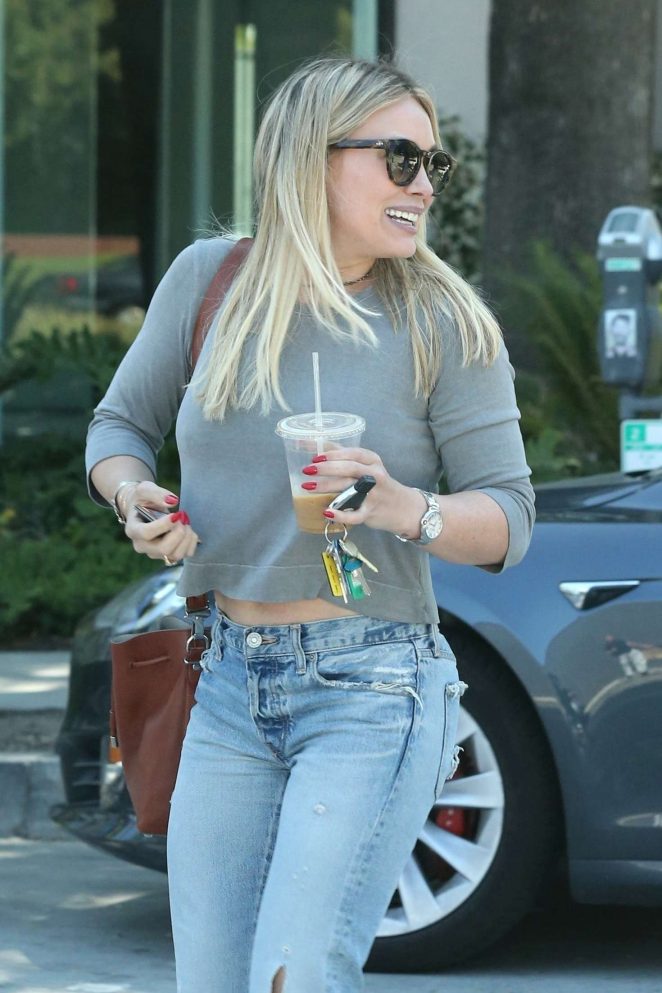 Hilary Duff in Jeans out for lunch in Los Angeles