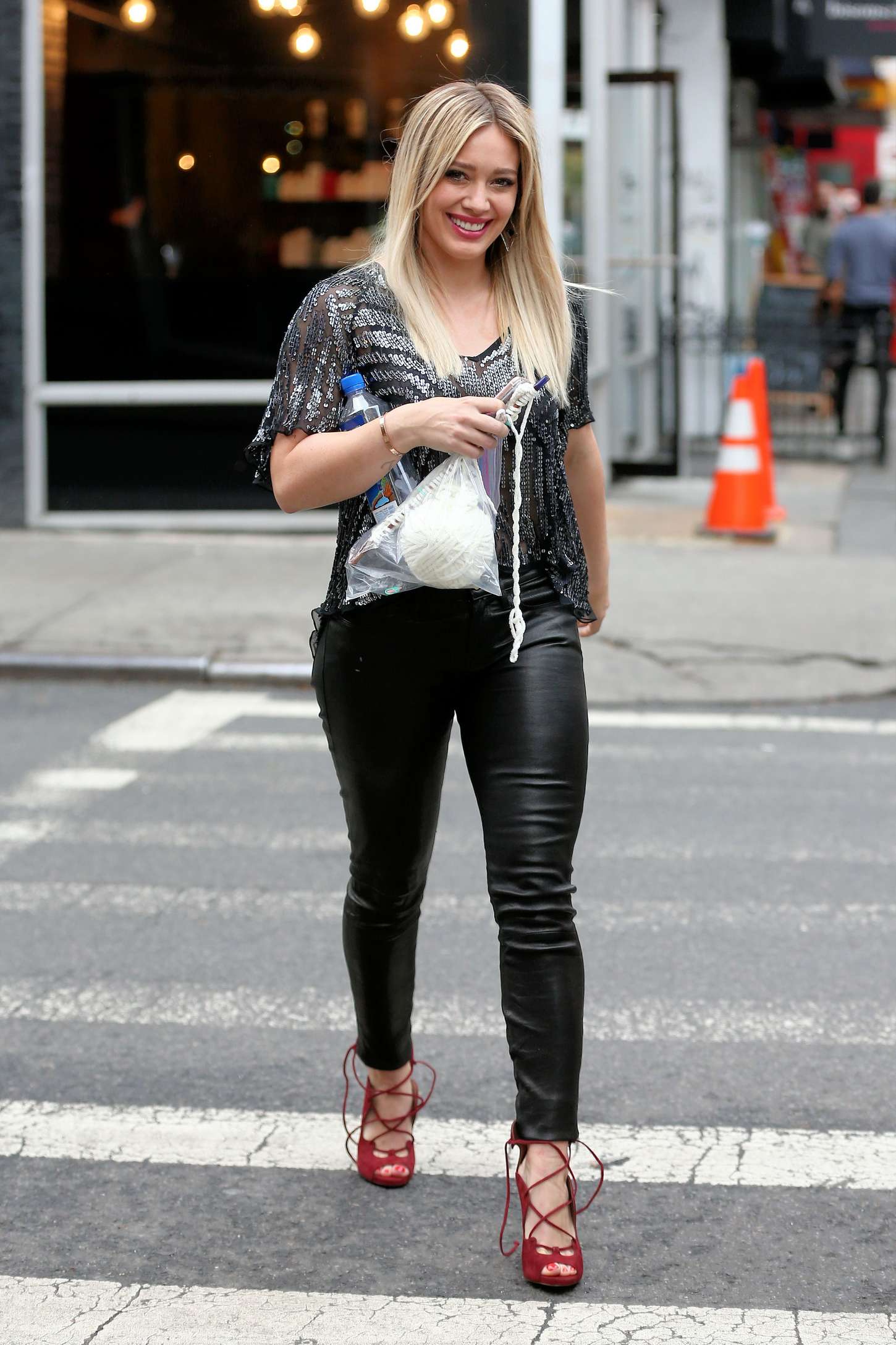 Hilary Duff 2015 : Hilary Duff in Leather Pants on Younger set -07