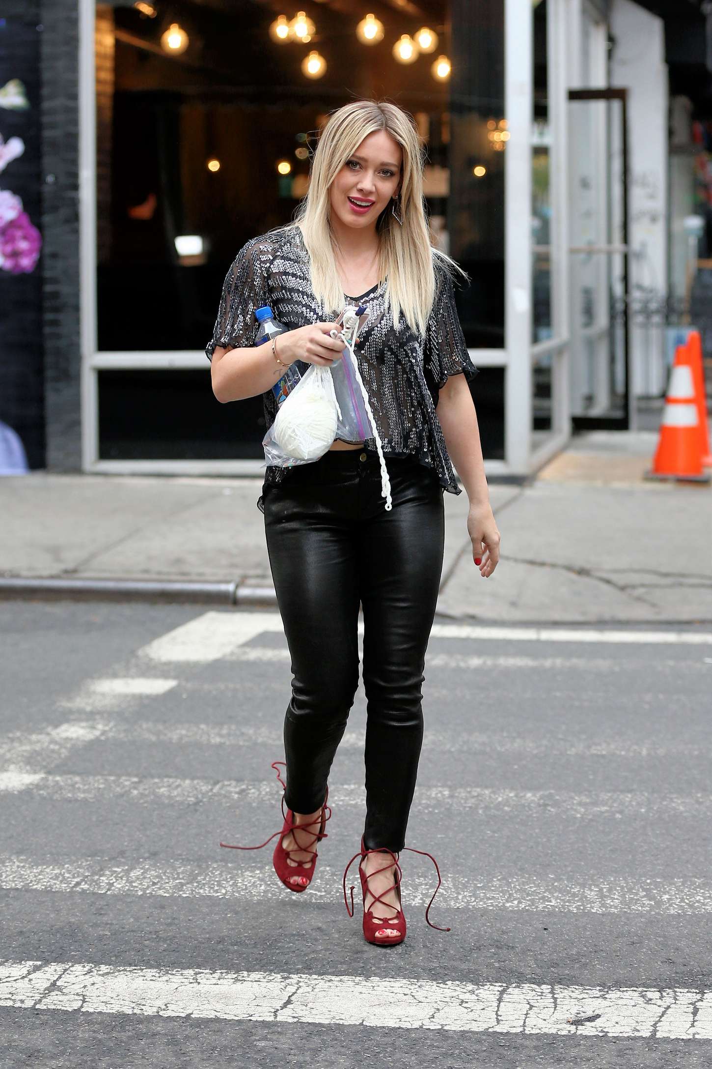 Hilary Duff 2015 : Hilary Duff in Leather Pants on Younger set -10