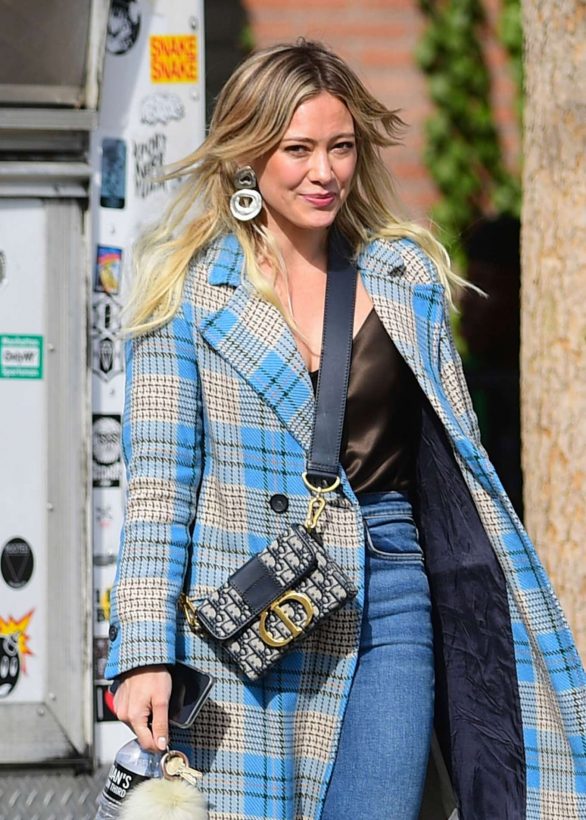 Hilary Duff in Long Coat - Out in Los Angeles