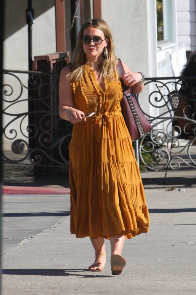 Hilary Duff in Long Dress out in Los Angeles