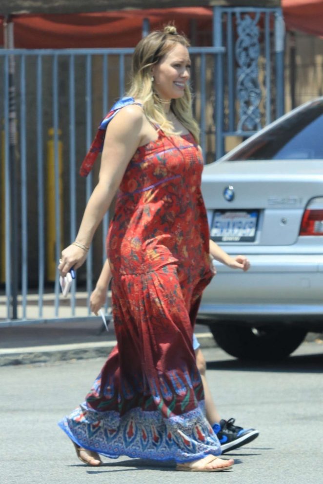 Hilary Duff in Long Dress - Shopping in Beverly Hills