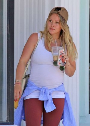 Hilary Duff in Red Tights - Out and about in LA