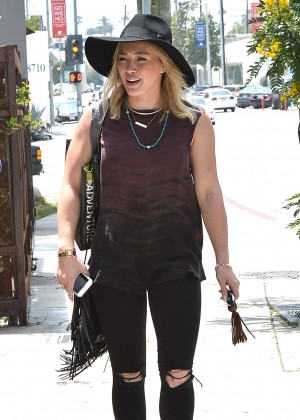 Hilary Duff in Ripped Jeans Out in LA