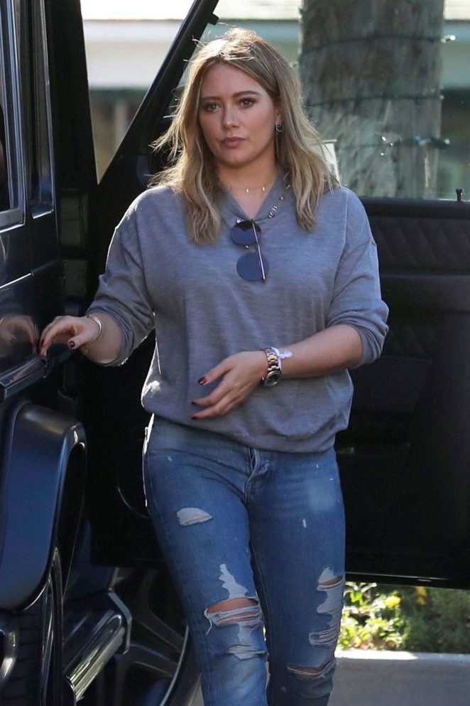 Hilary Duff in Ripped Jeans - Out in Beverly HIlls