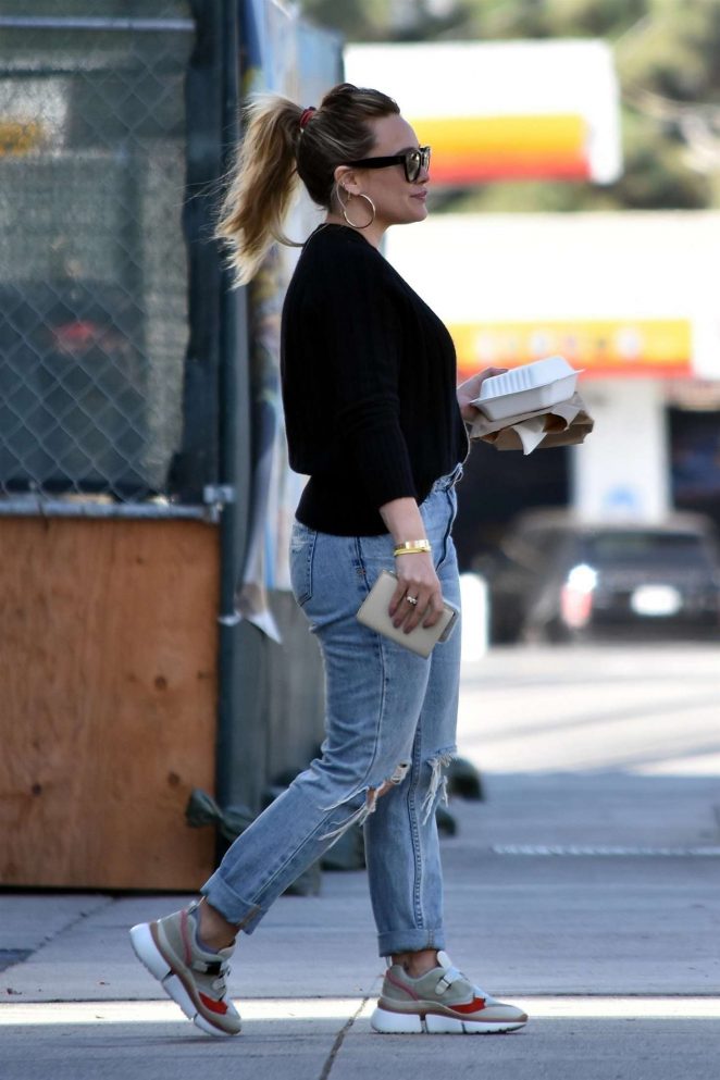 Hilary Duff in Ripped Jeans out in Los Angeles