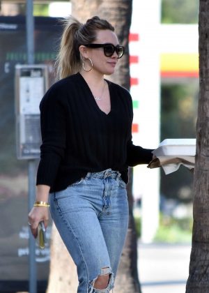 Hilary Duff in Ripped Jeans - Out in Los Angeles