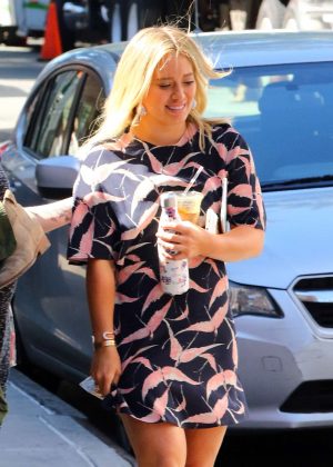 Hilary Duff in Short Dress on 'Younger' in New York City