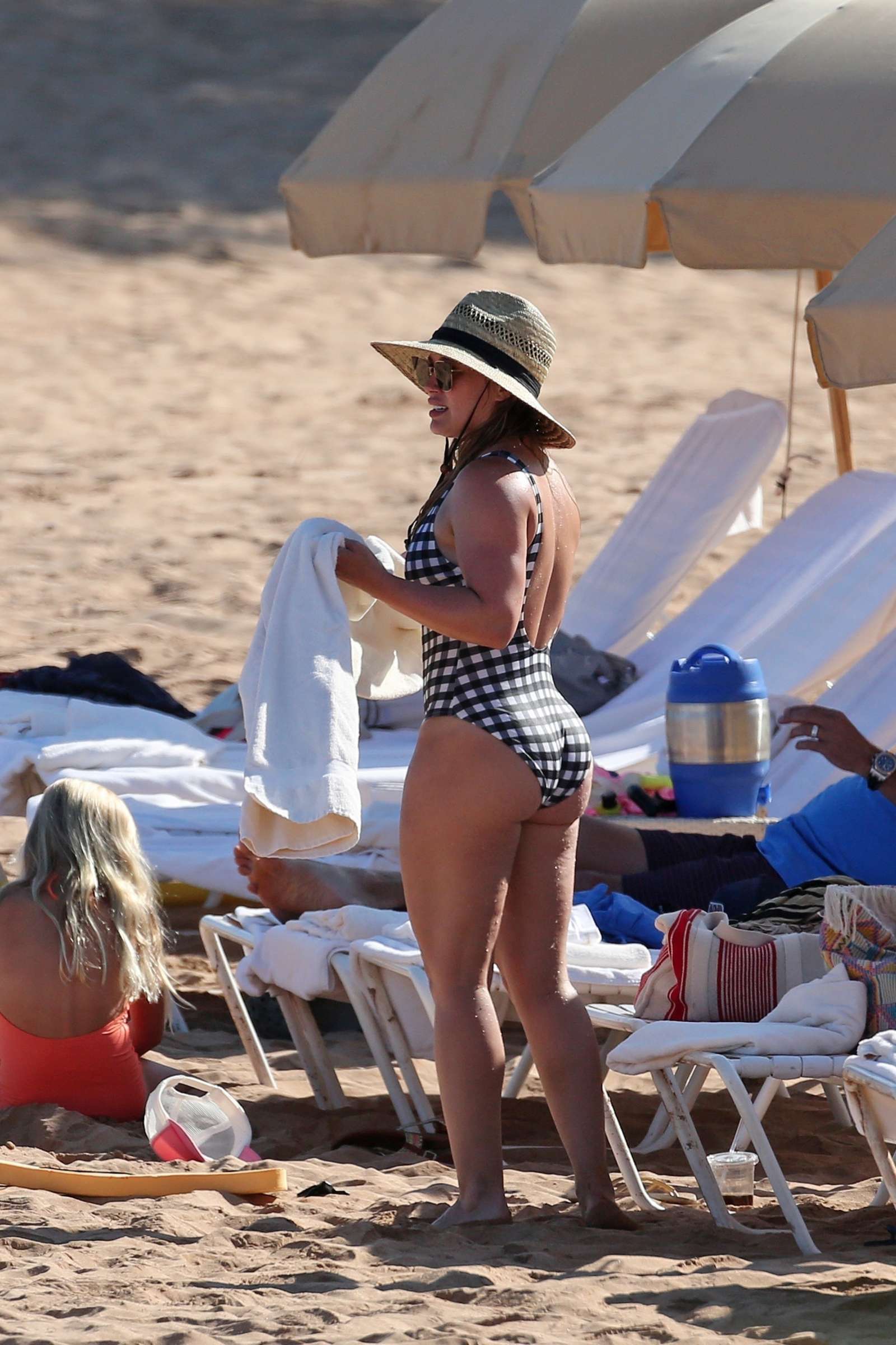 Hilary Duff in Swimsuit on the beach in Hawaii. 