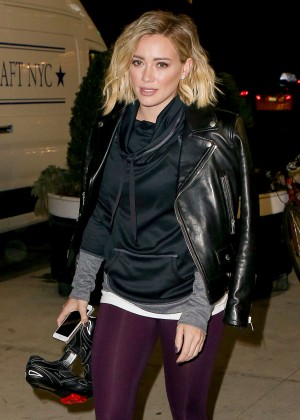 Hilary Duff in Tights out in New York