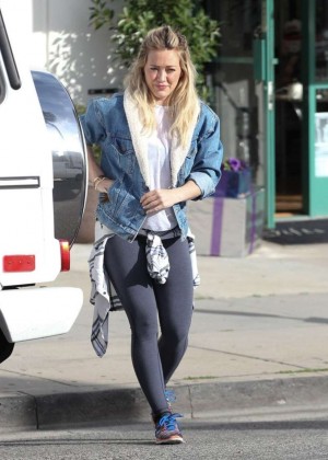 Hilary Duff in Tights out in West Hollywood