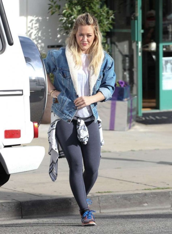 Hilary Duff in Tights out in West Hollywood