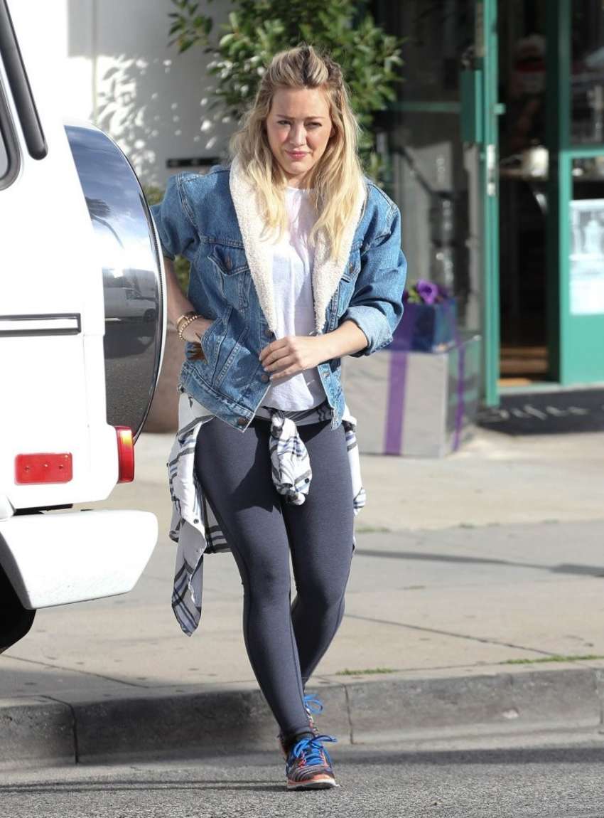 Hilary Duff in Tights out in West Hollywood GotCeleb