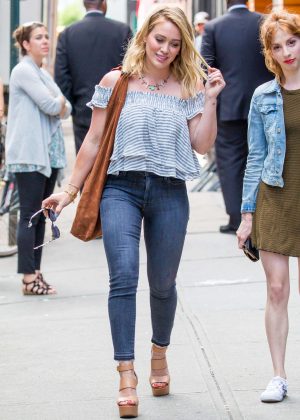 Hilary Duff in Jeans Leaving 1 Oak Nightclub in New York City