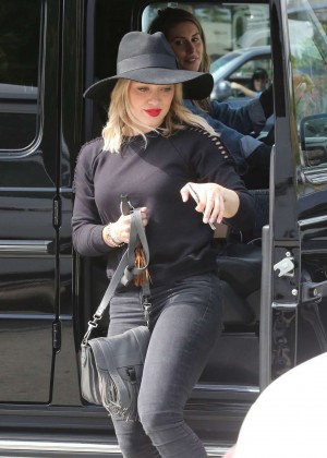 Hilary Duff in Tight Jeans and Hat out in West Hollywood