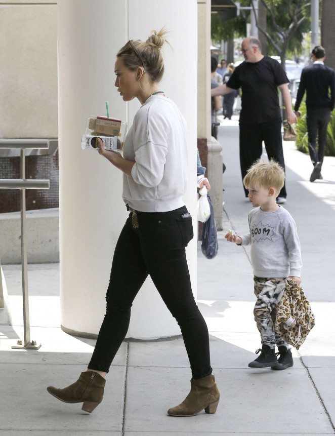 Hilary Duff out getting coffee in Beverly Hills