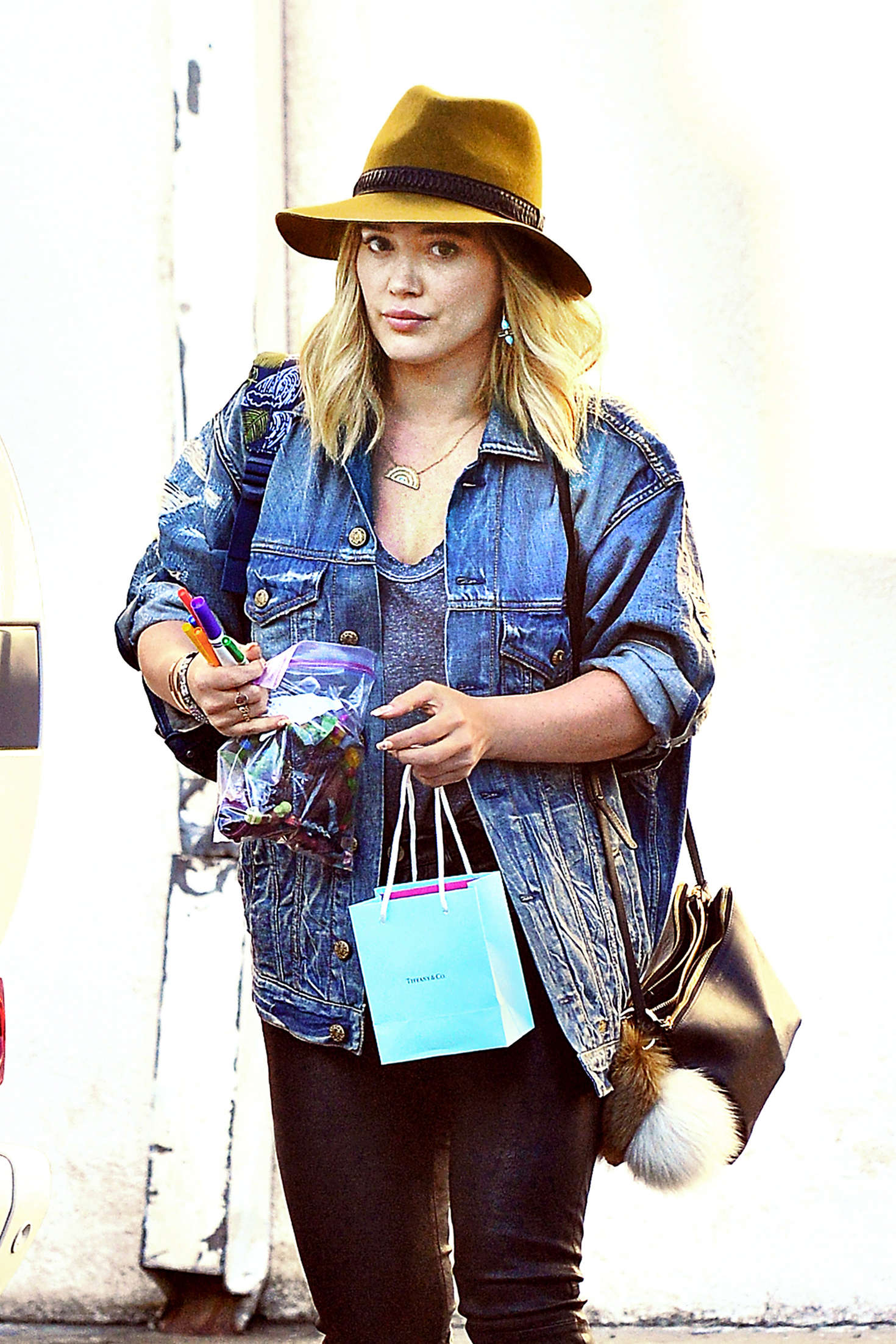 Hilary Duff in Leather Shopping in Studio City