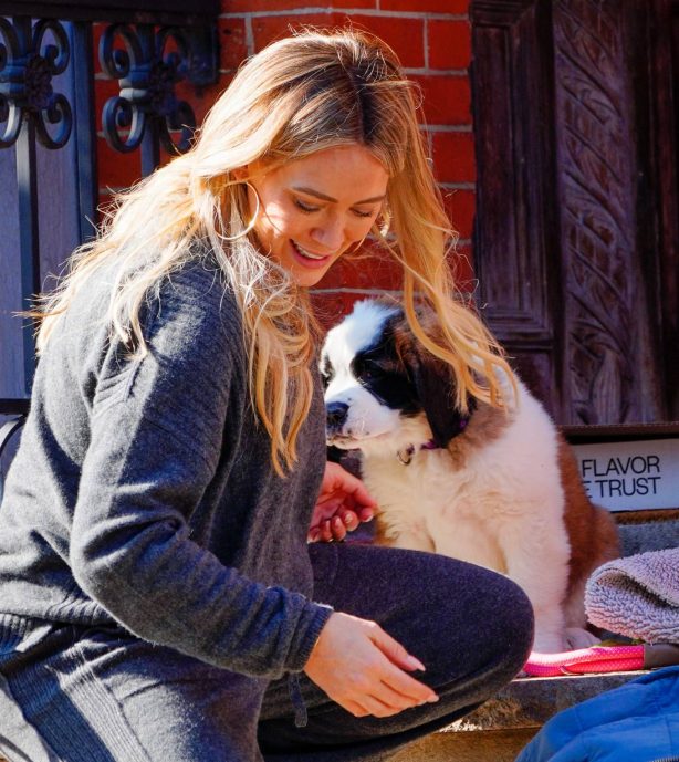 Hilary Duff - Out with her new puppy in NYC
