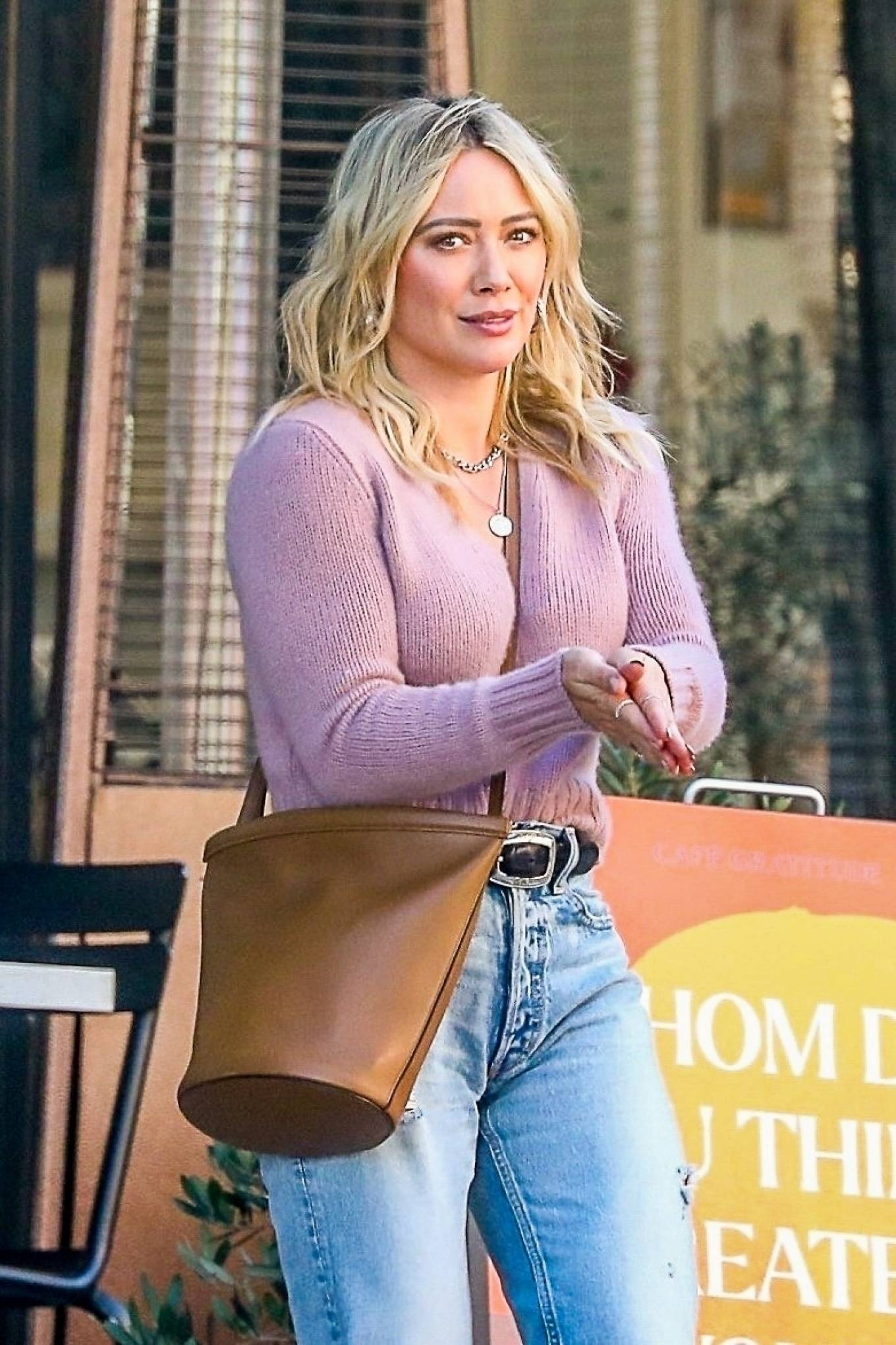 Hilary Duff - Seen at Cafe Gratitude in LA after filming at Paramount Studious