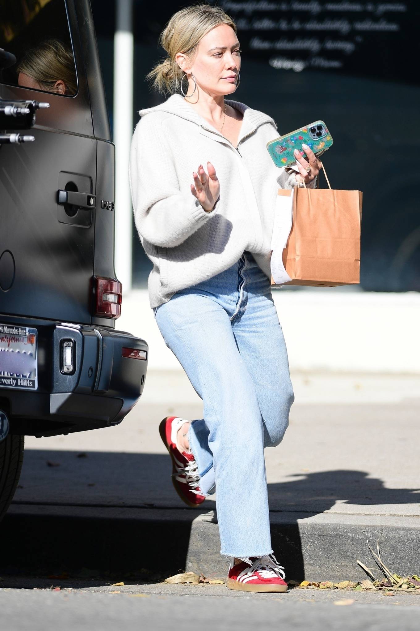 Hilary Duff 2022 : Hilary Duff – Seen in a red Adidas sneakers while out in Los Angeles-03