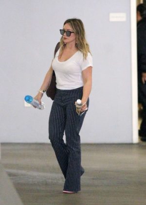 Hilary Duff visiting an office in Beverly Hills