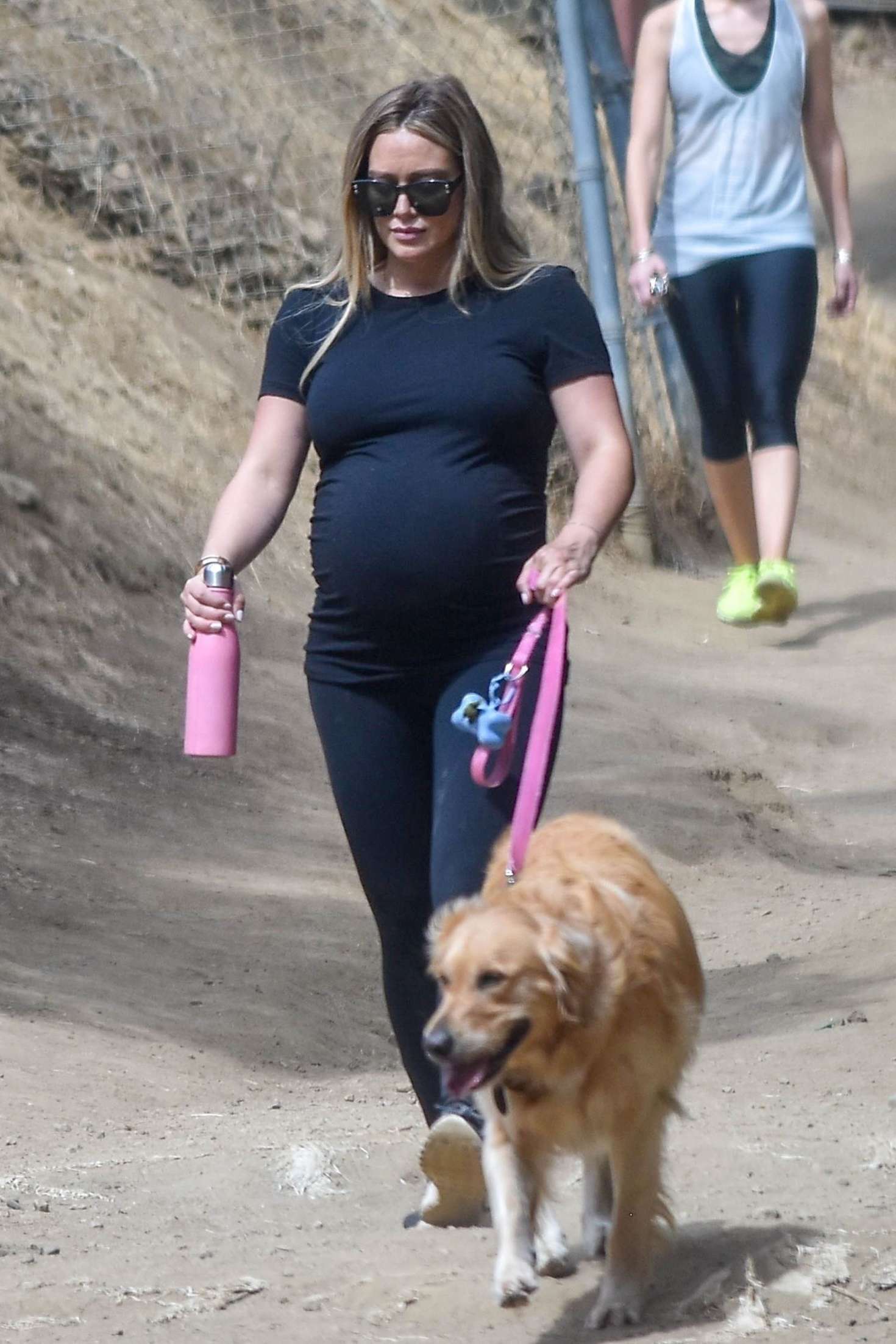 Hilary Duff with her dog out for a hike in Los Angeles