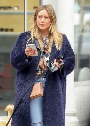 Hilary Duff with her new dog Lucy out in NY