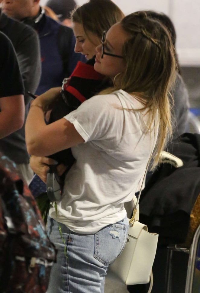 Hilary Duff with her puppy at LAX Airport in LA