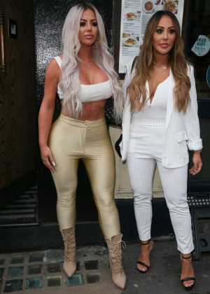 Holly Hagan and Sophie Kasaei - Arriving at Charlotte Crosby TV Show in London