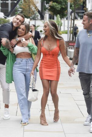 Holly Hagan - With Zahida Allen Leave Menagerie Bar and Restaurant in Manchester